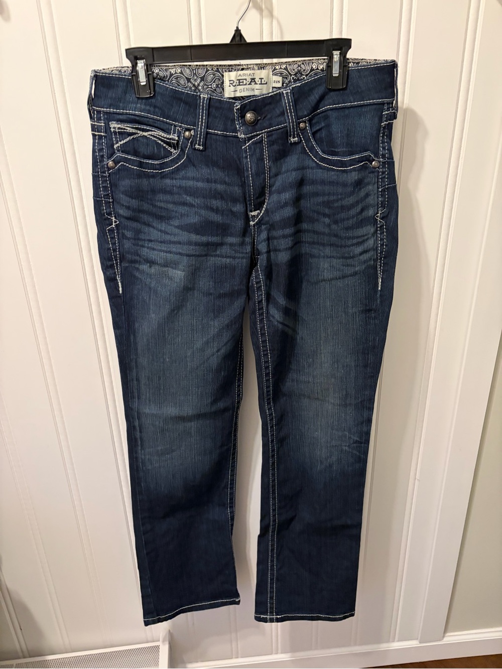 Ariat R.E.A.L. Mid Rise Stretch Entwined Bootcut Riding Jeans Marine Blue 31S